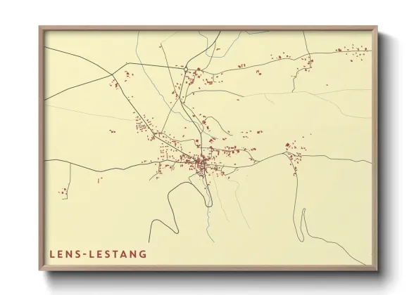 Une affiche de carte sur Lens-Lestang