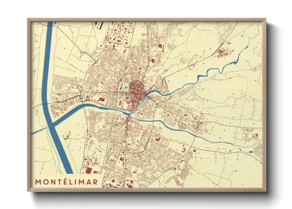 Une affiche de carte sur Montélimar