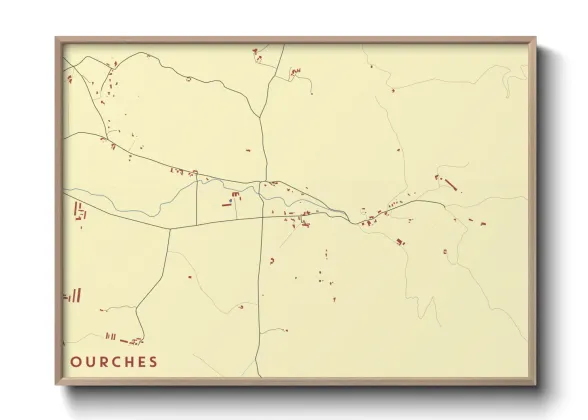 Une affiche de carte sur Ourches
