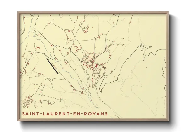 Une affiche de carte sur Saint-Laurent-en-Royans