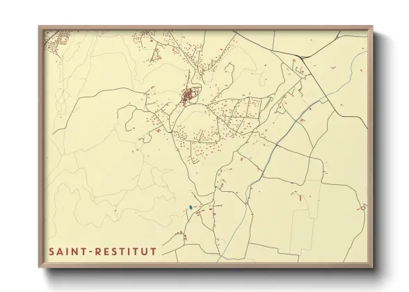 Une affiche de carte sur Saint-Restitut