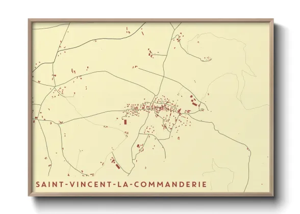 Une affiche de carte sur Saint-Vincent-la-Commanderie