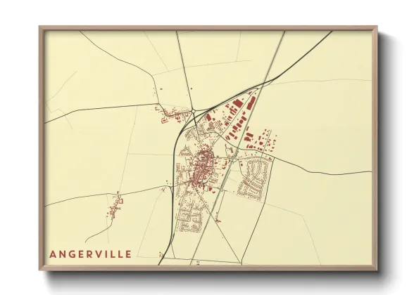 Une affiche de carte sur Angerville