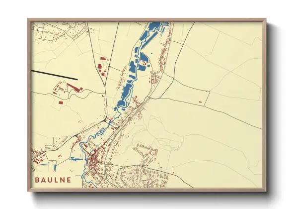 Une affiche de carte sur Baulne