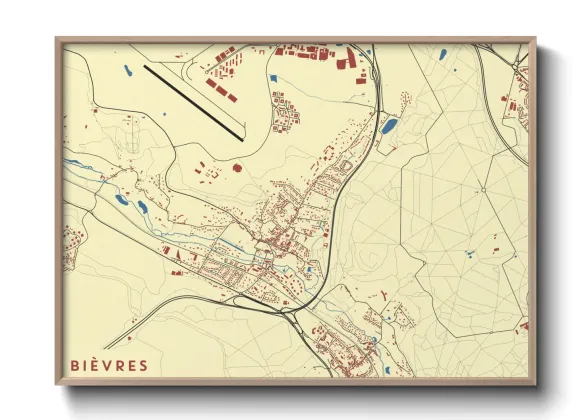 Une affiche de carte sur Bièvres