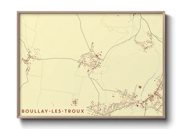 Une affiche de carte sur Boullay-les-Troux
