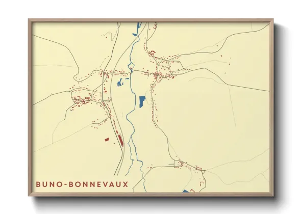Une affiche de carte sur Buno-Bonnevaux