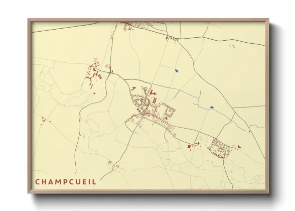 Une affiche de carte sur Champcueil