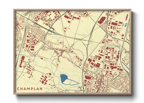 Une affiche de carte sur Champlan