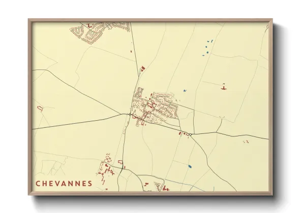 Une affiche de carte sur Chevannes