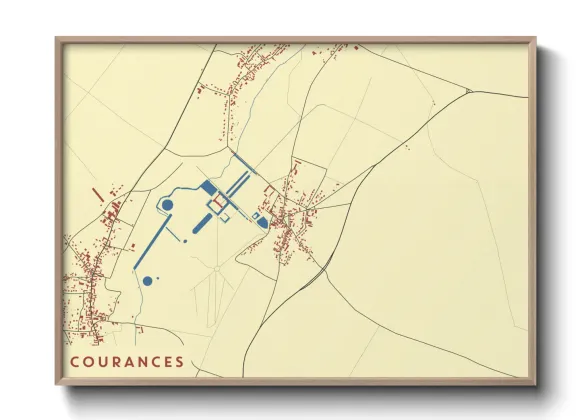 Une affiche de carte sur Courances
