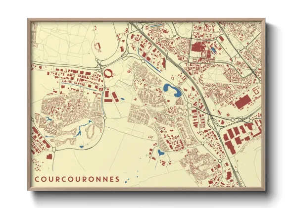 Une affiche de carte sur Courcouronnes