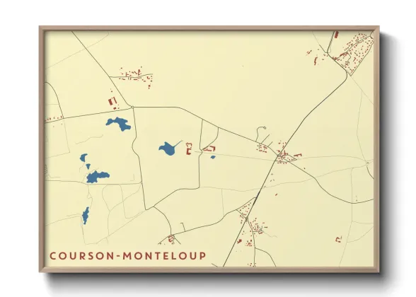 Une affiche de carte sur Courson-Monteloup