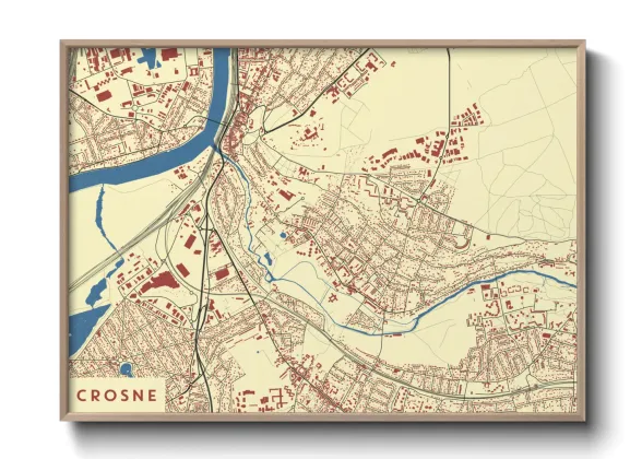 Une affiche de carte sur Crosne