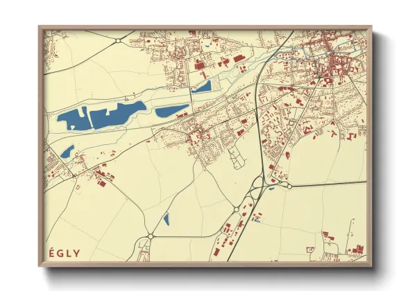 Une affiche de carte sur Égly