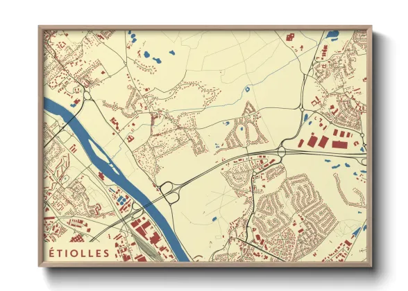 Une affiche de carte sur Étiolles