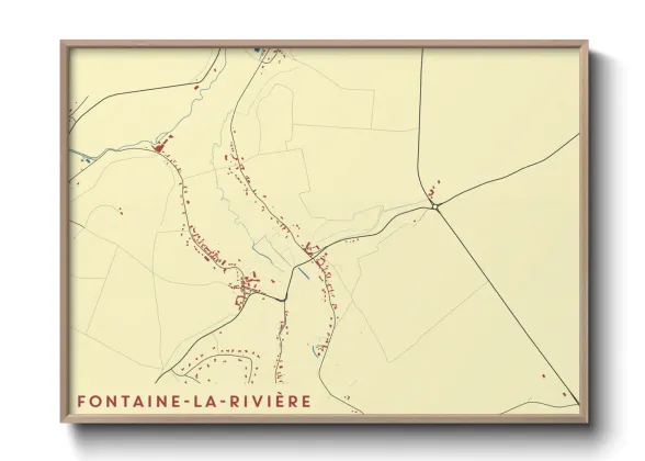 Une affiche de carte sur Fontaine-la-Rivière