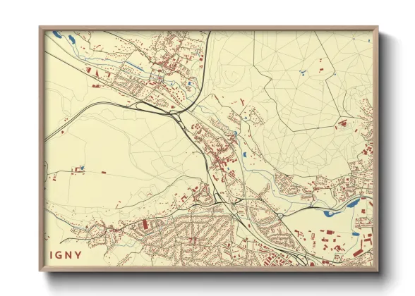 Une affiche de carte sur Igny