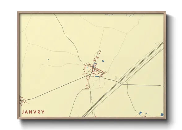 Une affiche de carte sur Janvry