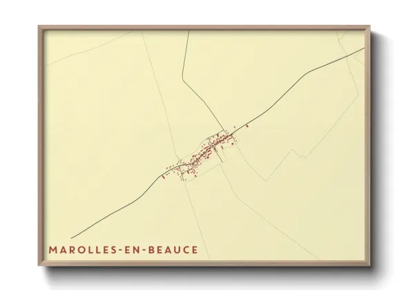 Une affiche de carte sur Marolles-en-Beauce
