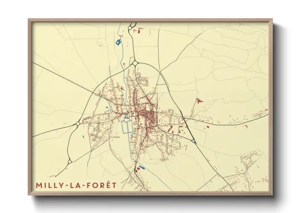 Une affiche de carte sur Milly-la-Forêt