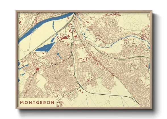 Une affiche de carte sur Montgeron