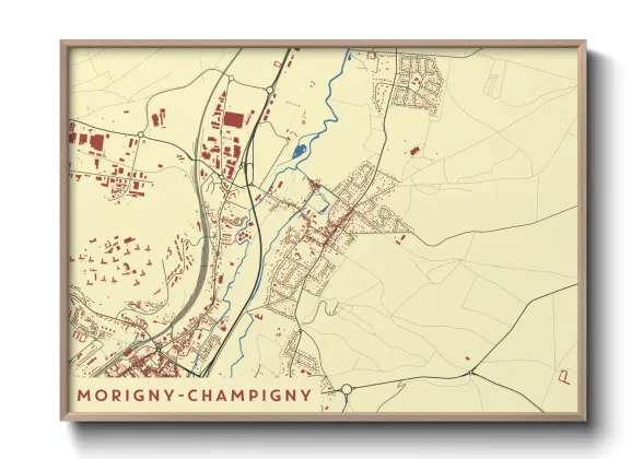 Une affiche de carte sur Morigny-Champigny