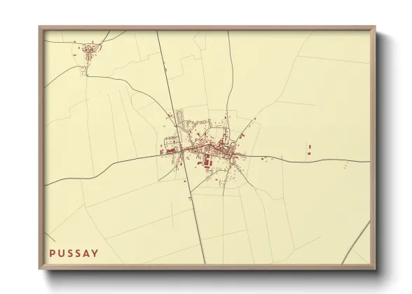 Une affiche de carte sur Pussay