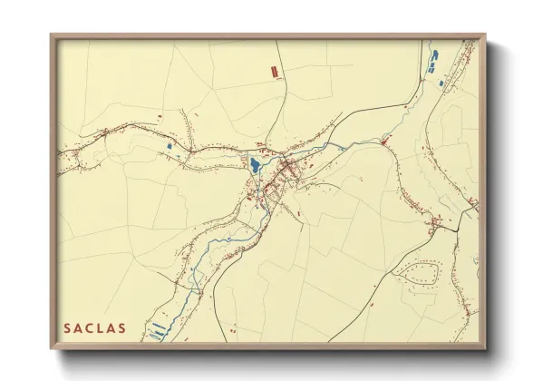 Une affiche de carte sur Saclas