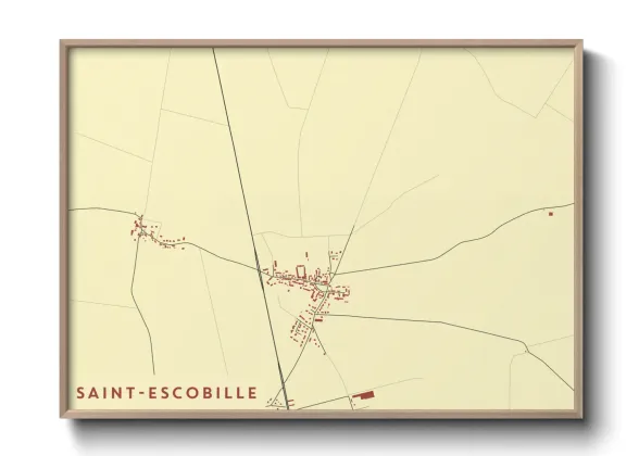 Une affiche de carte sur Saint-Escobille