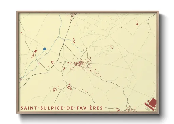 Une affiche de carte sur Saint-Sulpice-de-Favières