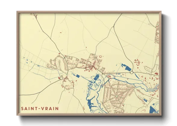 Une affiche de carte sur Saint-Vrain