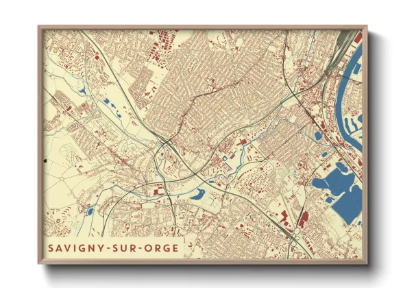 Une affiche de carte sur Savigny-sur-Orge