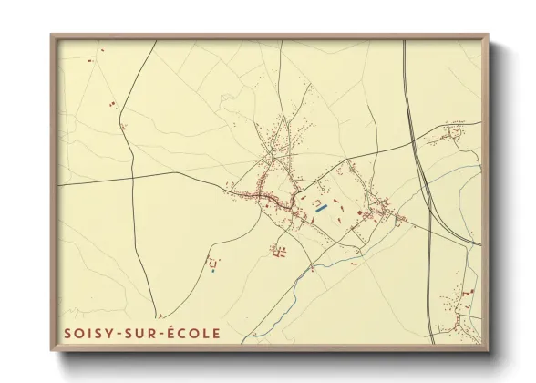 Une affiche de carte sur Soisy-sur-École