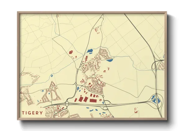 Une affiche de carte sur Tigery