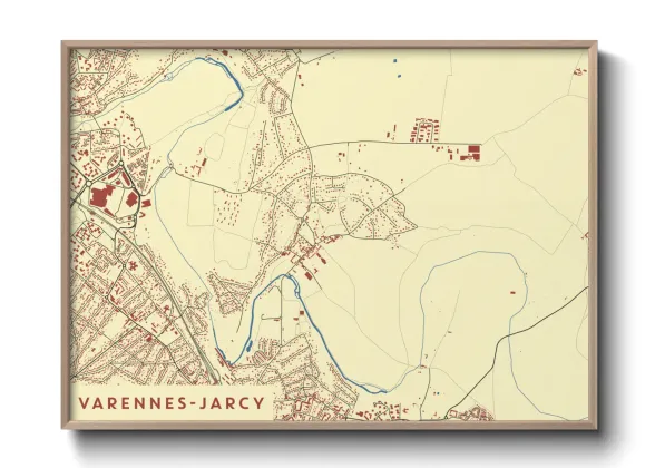 Une affiche de carte sur Varennes-Jarcy