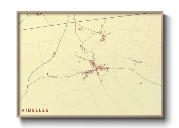 Une affiche de carte sur Videlles