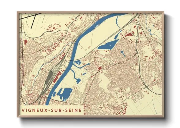 Une affiche de carte sur Vigneux-sur-Seine