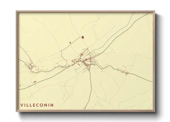 Une affiche de carte sur Villeconin