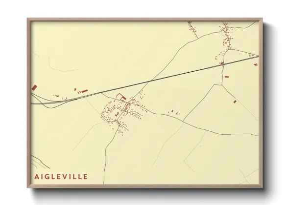 Une affiche de carte sur Aigleville
