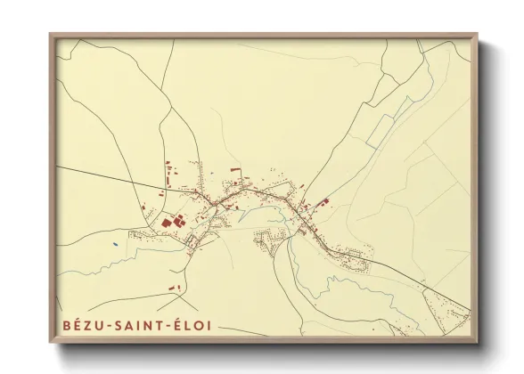 Une affiche de carte sur Bézu-Saint-Éloi