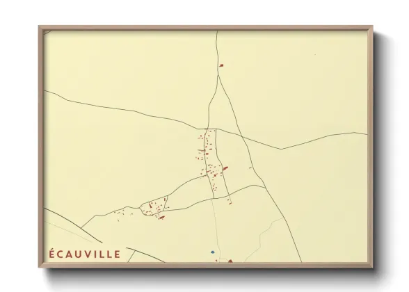 Une affiche de carte sur Écauville