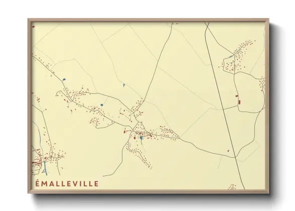 Une affiche de carte sur Émalleville