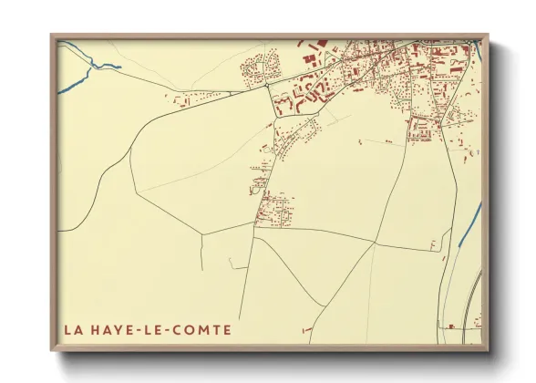 Une affiche de carte sur La Haye-le-Comte