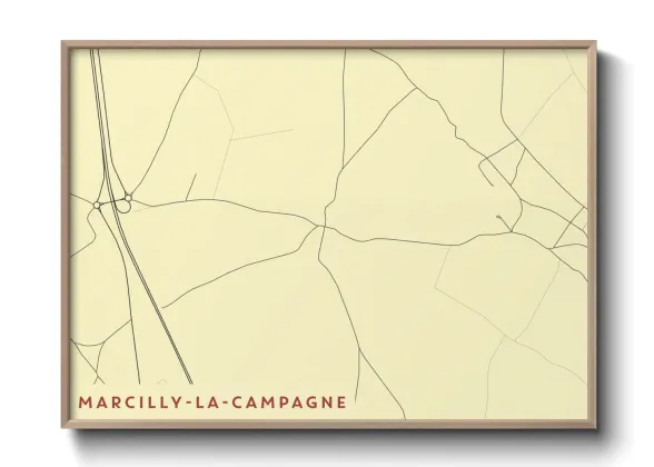 Une affiche de carte sur Marcilly-la-Campagne