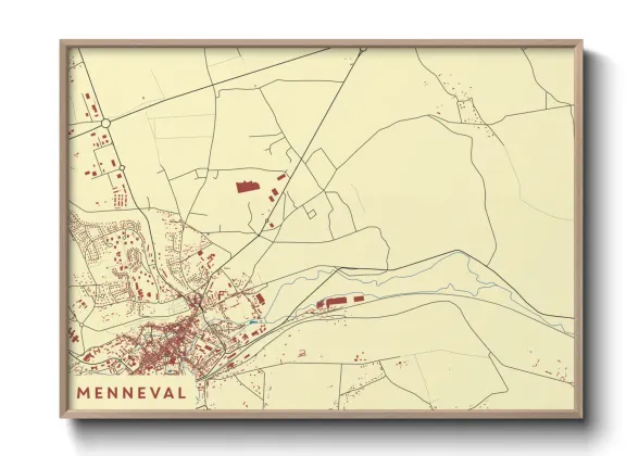 Une affiche de carte sur Menneval