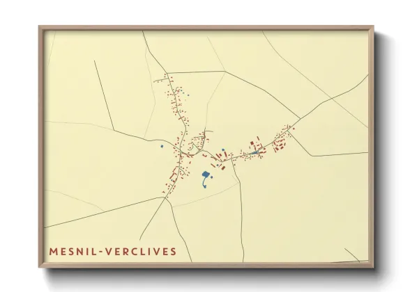 Une affiche de carte sur Mesnil-Verclives