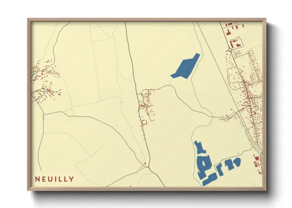 Une affiche de carte sur Neuilly