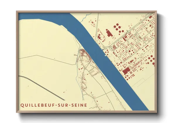Une affiche de carte sur Quillebeuf-sur-Seine
