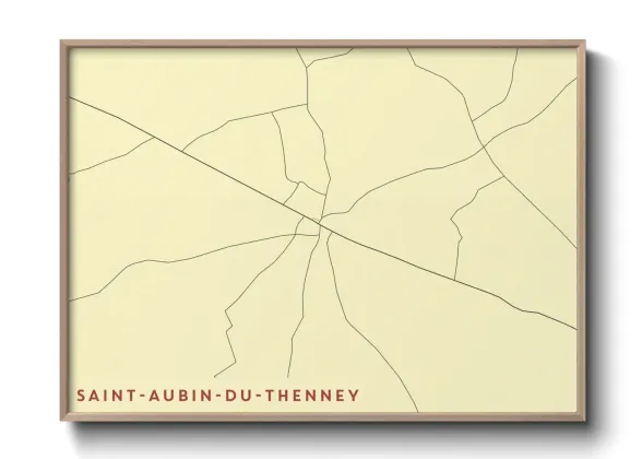 Une affiche de carte sur Saint-Aubin-du-Thenney